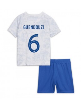Frankrike Matteo Guendouzi #6 Replika Borta Kläder Barn VM 2022 Kortärmad (+ byxor)